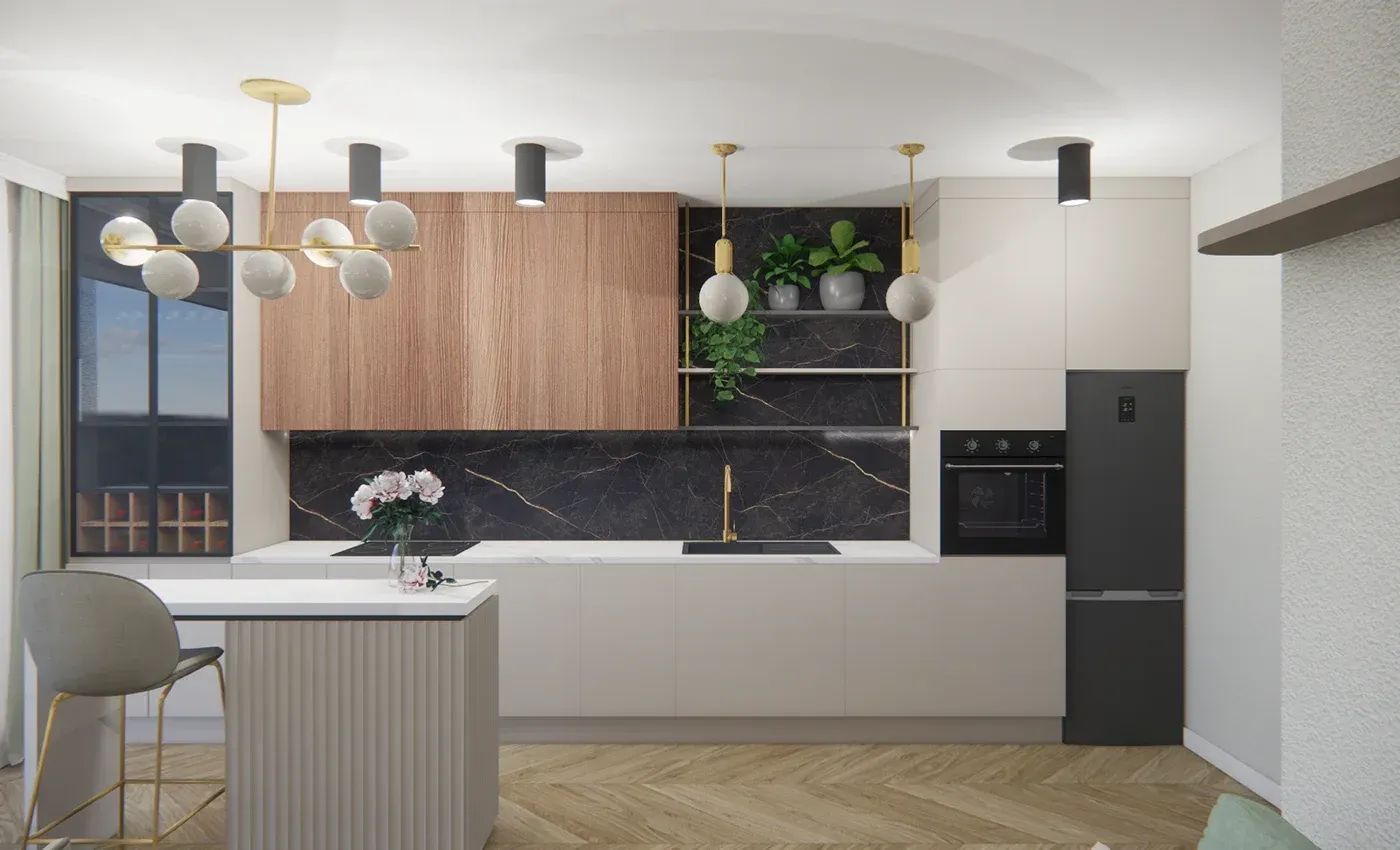 Salon z aneksem kuchennym — 2021 — zdjęcie 2