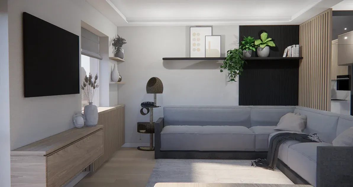 Salon z otwartą kuchnią — zdjęcie 5