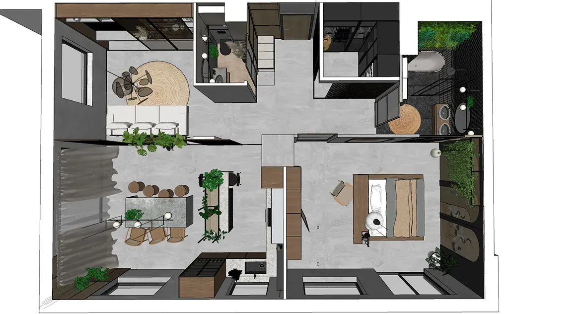 Apartament Japandi — projekt koncepcyjny — zdjęcie 13