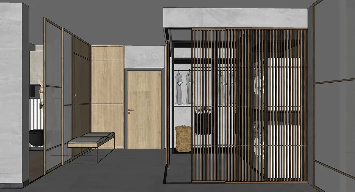 Apartament Japandi — projekt koncepcyjny — zdjęcie 15